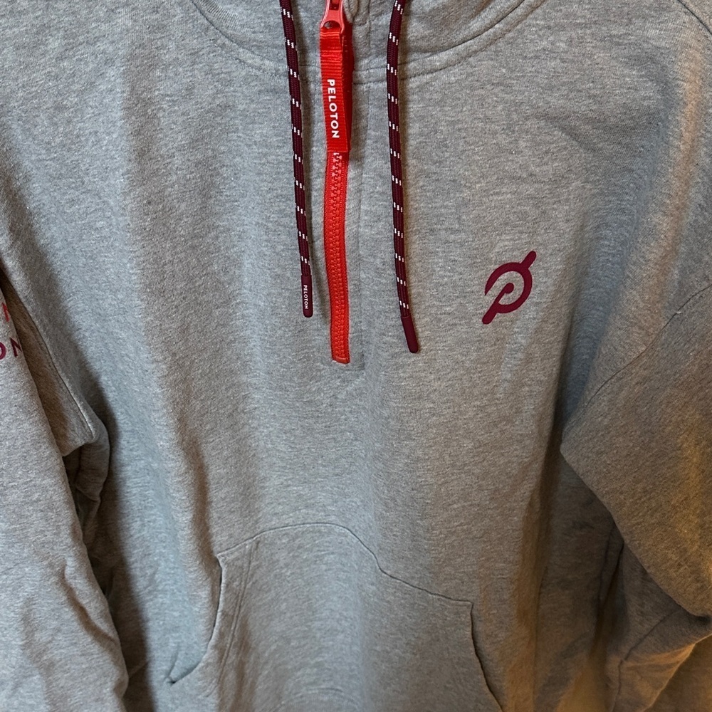Peloton Gray Hoodie with half zip size medium - Picture 5 of 7